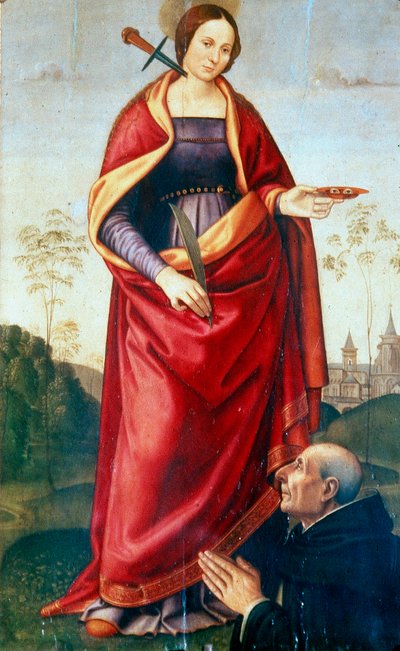 Heilige Lucia en sponsor door Domenico Ghirlandaio